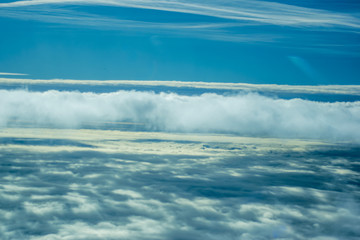 Aerial plane View of cloud layers