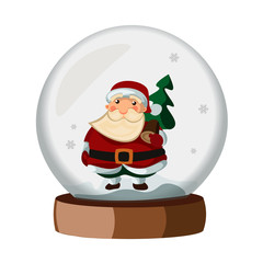 Snowball cartoon with Santa Claus