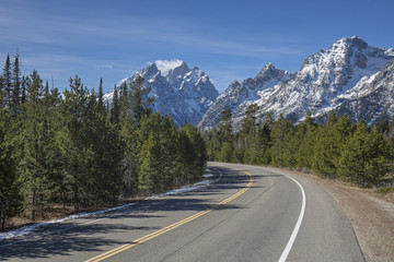 Highway in the Tetons