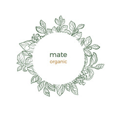 Vector template of set mate branches in circle on white background.
