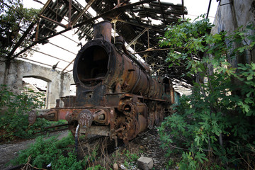 Naklejka premium Dead Train Locomotive, Tripoli, Lebanon