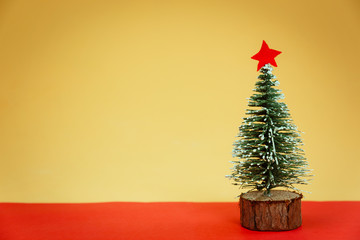 Christmas tree with a red star