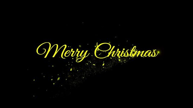 Merry Christmas Text on the balck background . Text, Christmas  background. 
