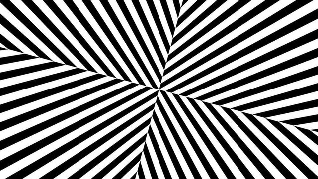 Abstract Black and White stripes. 3d rendering seamless loop background