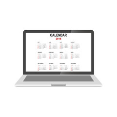 Calendar 2018 in laptop