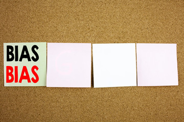 Conceptual hand writing text caption inspiration showing Bias Business concept for Prejudice Biased...