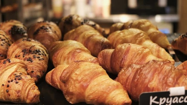 Croissant. Daily breakfast. Bakery products.