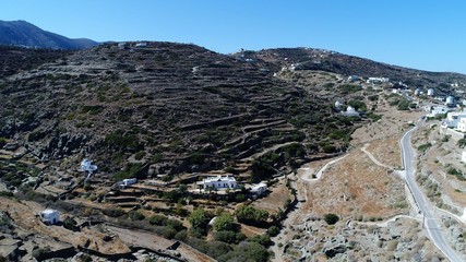 Grèce Cyclades île de Sifnos Kastro vu du ciel