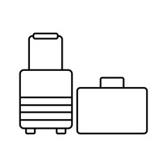 Modern and simple vector flat illustration the icon two suitcases. With thin lines for the application, website, interface, infographics on a white isolated background