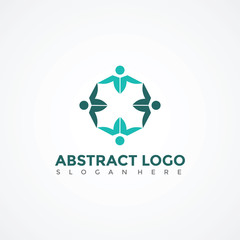 Abstract People Logo Template. Vector Illustrator Eps.10