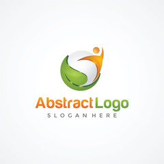 Abstract Nature and People Logo Template. Vector Illustrator Eps.10