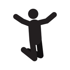 Glad jumping person silhouette icon