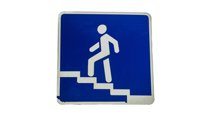 Road sign of the stairs