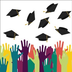 high school graduation.vector illustration