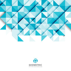 Abstract blue triangle and square in light blue color pattern, Vector illustration