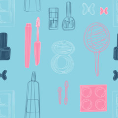 background of cosmetics. beauty shop