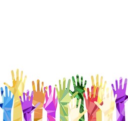 silhouette of hands raised upwards