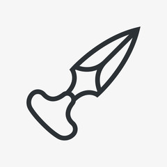 Knife Dagger Minimal Flat Line Outline Stroke Icon Pictogram Symbol