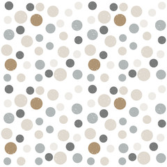 Modern vector abstract seamless geometric pattern with  circles in retro scandinavian style