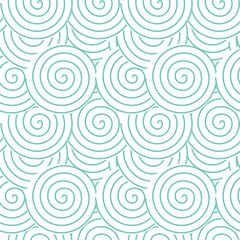 Spirals and swirls abstract geometric vector seamless pattern.