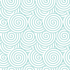 Spirals and swirls abstract geometric vector seamless pattern.