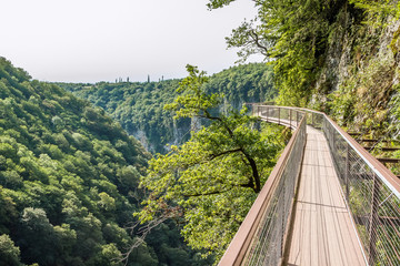 Okatse Canyon, Georgia, hiking trail above the canyon