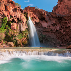 Havasu Falls on Havasu Creek in the Grand Canyon, Havasupai Indian Reservation, Arizona.