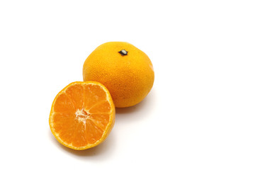 Orange on white background.