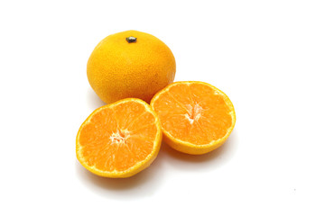 Orange on white background.