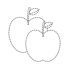 two apple fruit tropical nutrition food health sticker