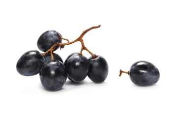 Dark grapes, isolated on white background