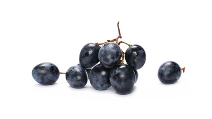 Dark grapes, isolated on white background