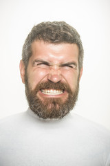 Obraz premium Hipster with scared face.