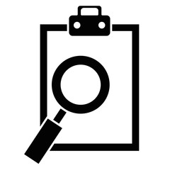 cheklist clipboard with magnifying glass vector illustration design