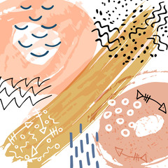 Abstract illustration. Hand draw background with brush texture for branding and social media. Vector backdrop design.