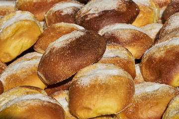 Fototapeta na wymiar delicious sugary brioches ready for breakfast in the morning