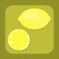 Lemon on a square background