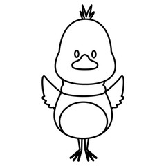 Cute bird with scarf cartoon icon vector illustration graphic design