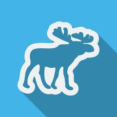 Deer outline silhouette. Vector illustration.