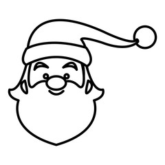 Santa claus funny face cartoon icon vector illustration graphic design