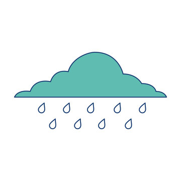 cloud rainy sky forecast storm isolated icon vector illustration image green