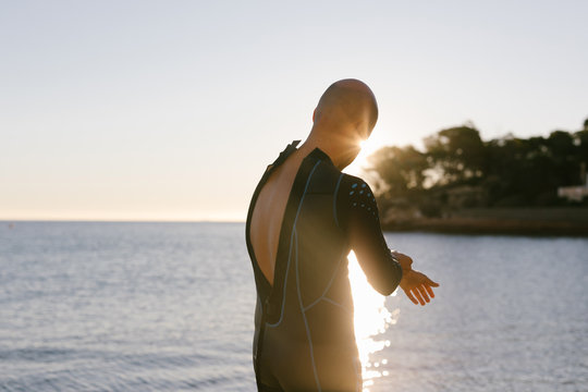 Man wearing wetsuit