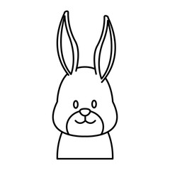 Obraz premium Cute bunny head cartoon icon vector illustration graphic design