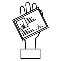 hand with id licence vector illustration design