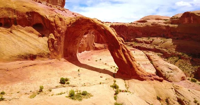 Corona Arch - Beautiful Canyon With Yellow Stone Arches In Utah