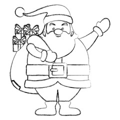 Funny santa claus cartoon icon vector illustration graphic design