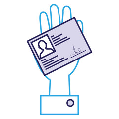 hand with id licence vector illustration design