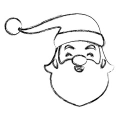 Santa claus funny face cartoon icon vector illustration graphic design