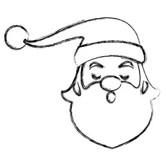 Santa claus funny face cartoon icon vector illustration graphic design