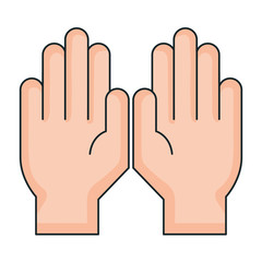 hands protected isolated icon vector illustration design
